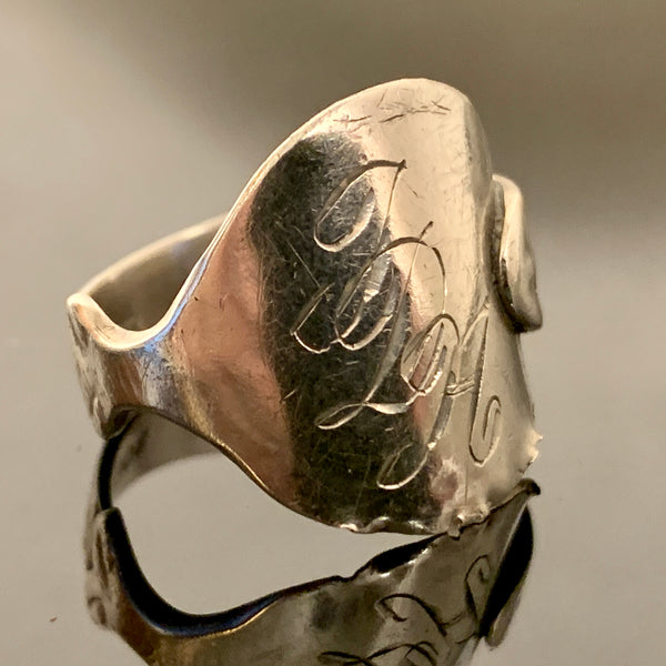 Antik sølv herre signet ring.