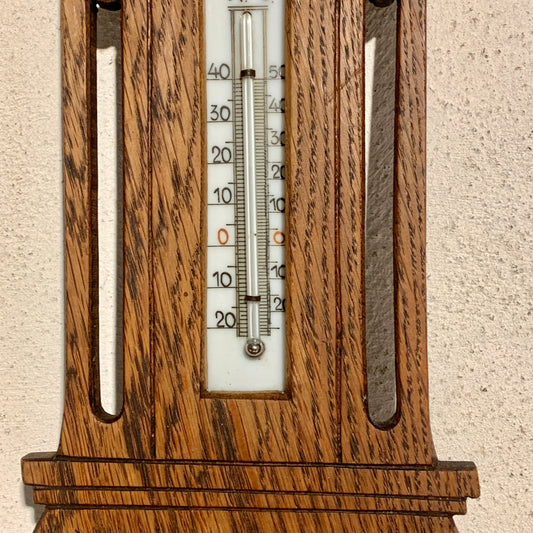 Antik dansk Barometer med thermometer, fra slut 1800/start 1900 tallet