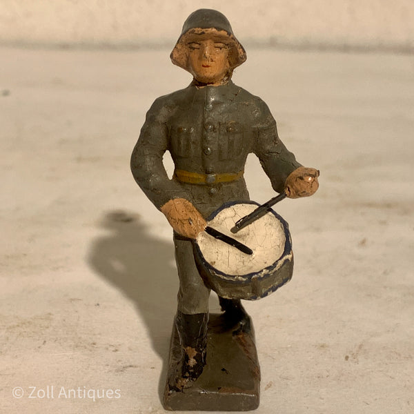 Lineol Dansk soldat, musiker med tromme, fra 1930érne.
