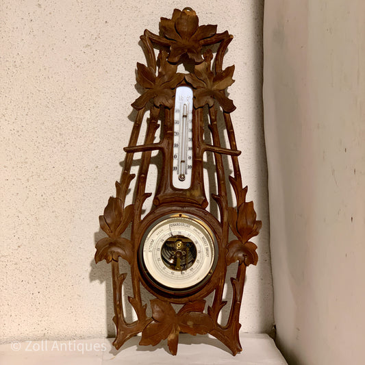 Antik dansk Barometer med thermometer, fra slut 1800/start 1900 tallet