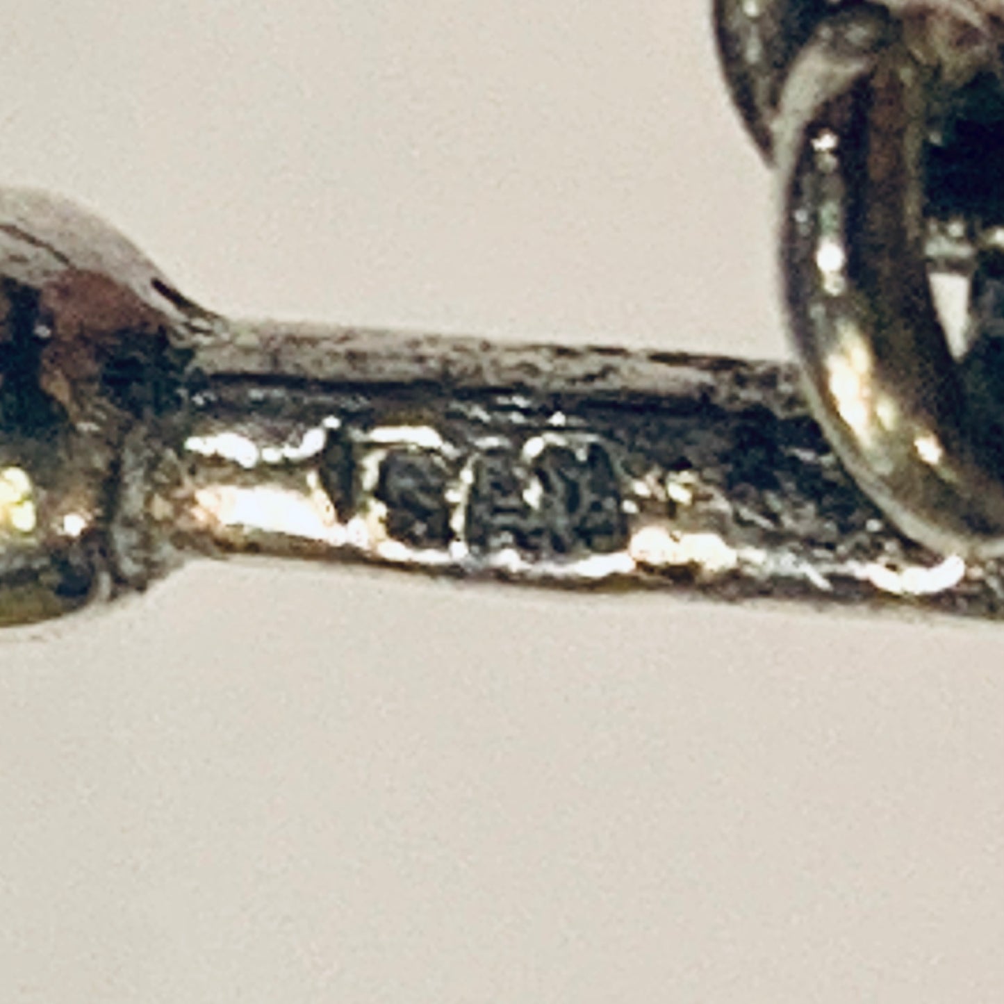 Large antique Thor's hammer in cow bone and sterling silver.