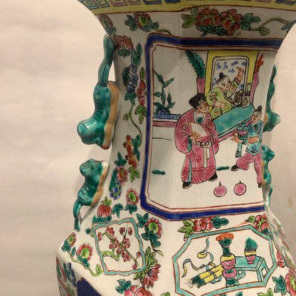 Guangzhou porcelæns gulvlamper fra Kina. Store og ældre kinesiske vintage lamper