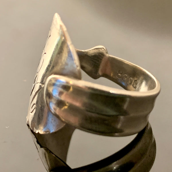 Antik sølv herre signet ring.