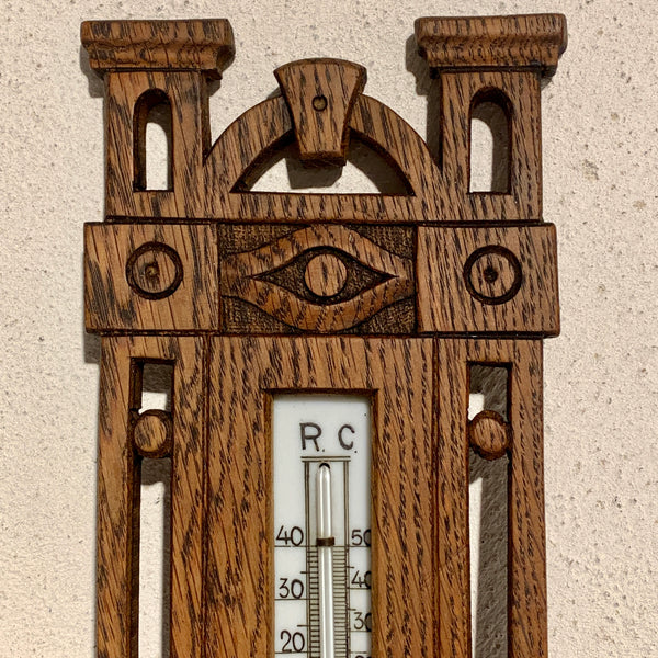 Antik dansk Barometer med thermometer, fra slut 1800/start 1900 tallet