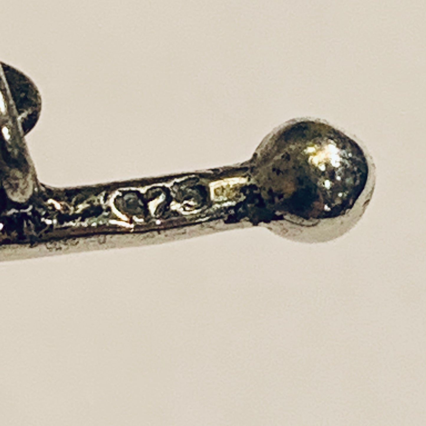 Large antique Thor's hammer in cow bone and sterling silver.
