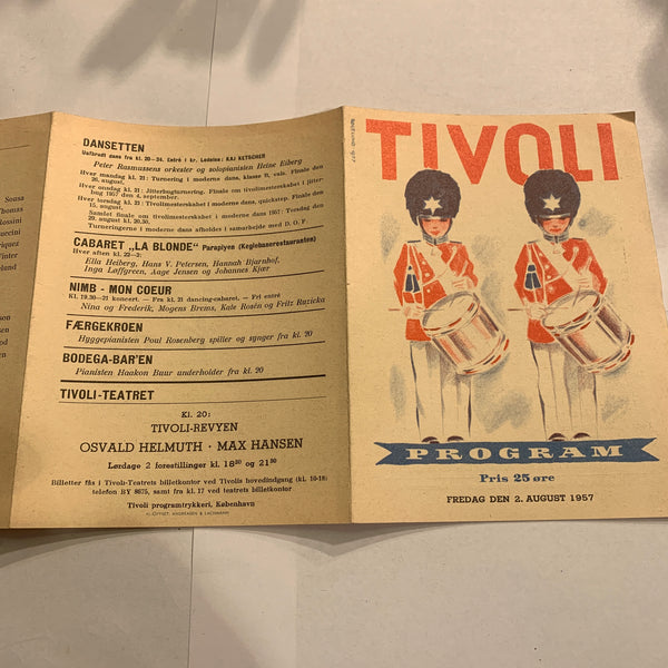 Ældre originalt TIVOLI program fra 1957.