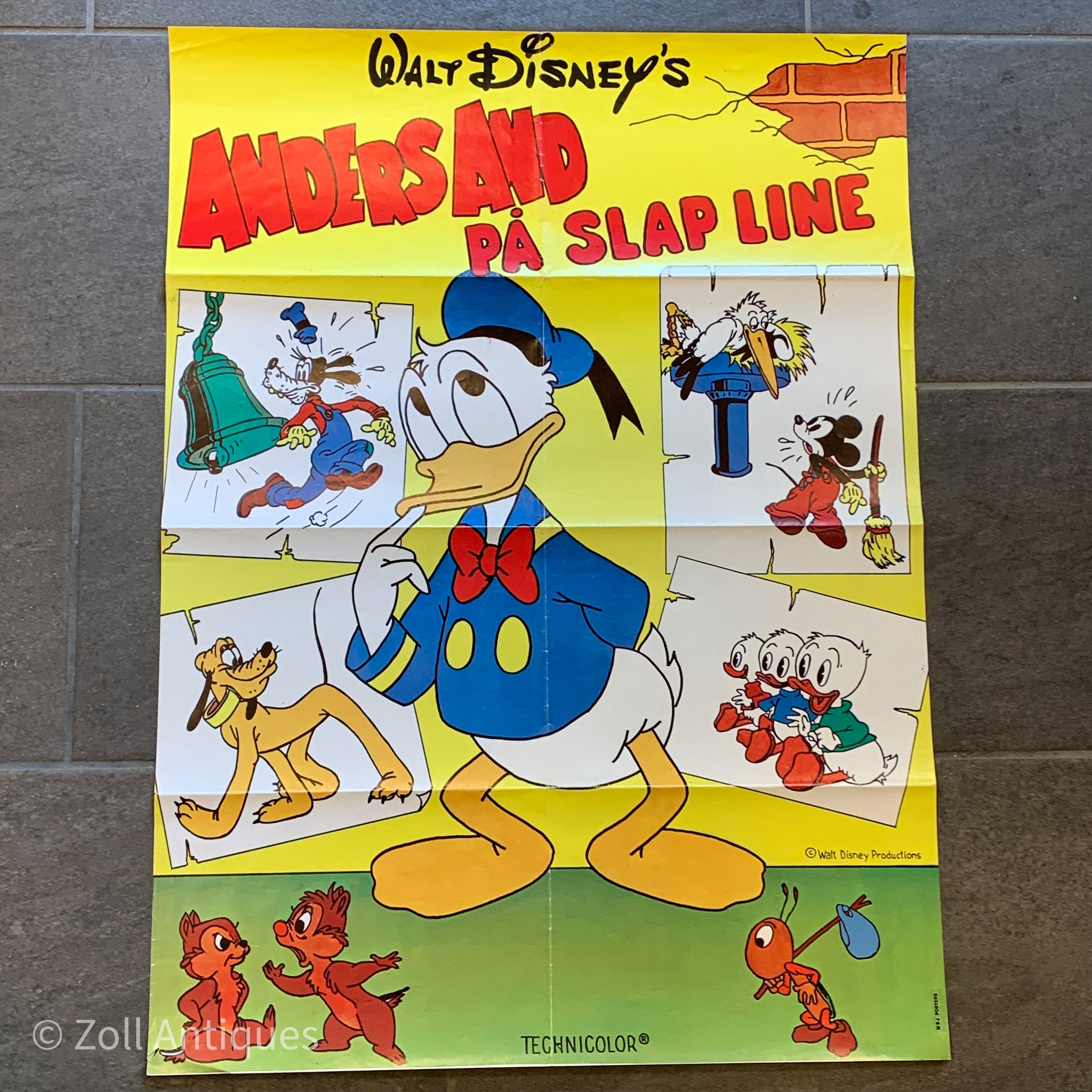 Original dansk Walt Disney film plakat, fra 1960/70erne