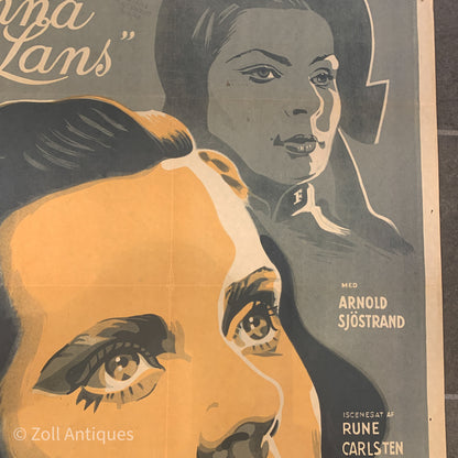 Original Danish Anna Lans movie poster, from 1943.