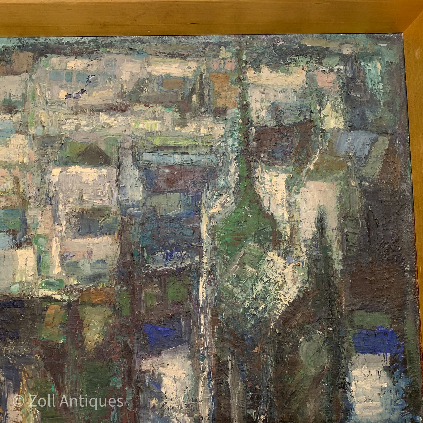 Villy Stenstrup Jensen (f.1919-1995) kubistisk oliemaleri på lærred.