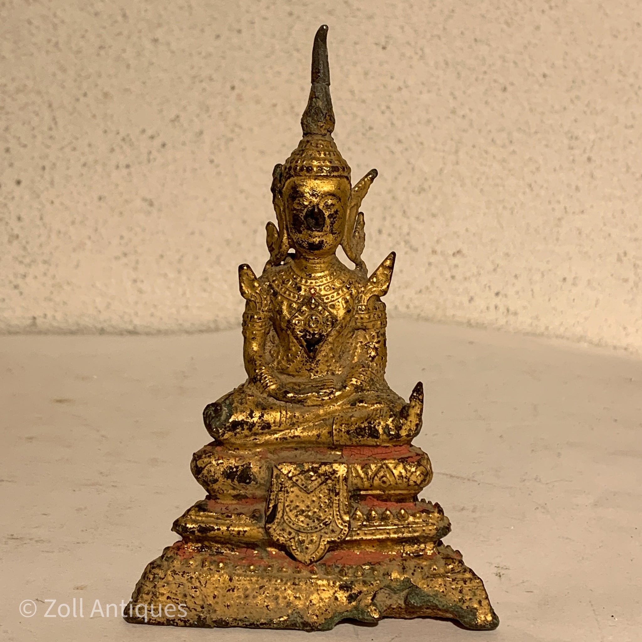 Ratthanakosin buddha statue i forgyldt bronze, Thailand, fra 1800 tallet