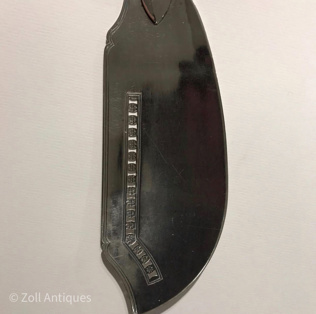 Hans Jacob Møller f.1778. Sølv Fiske Spatel