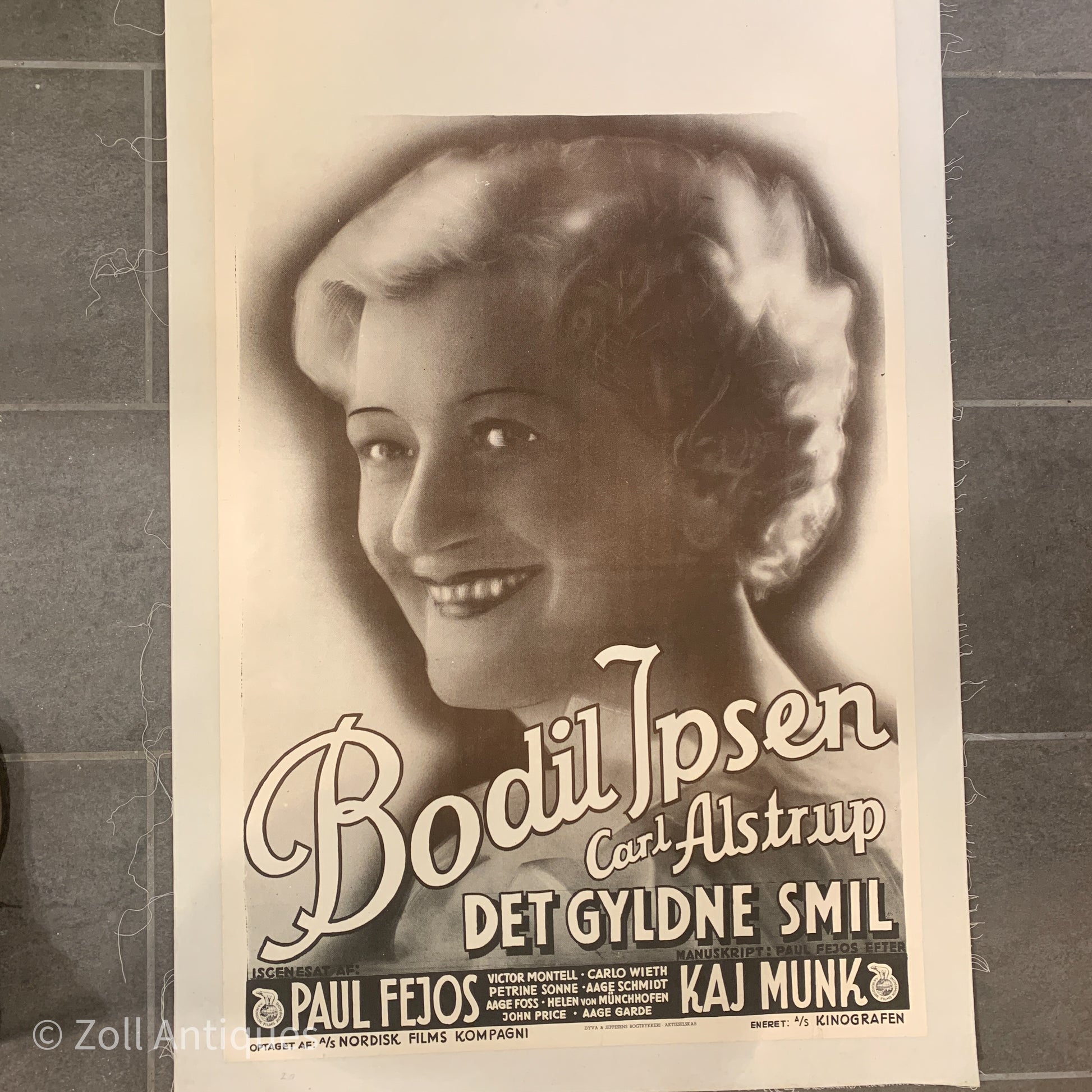Original dansk Bodil Ipsen film plakat, fra 1930érne
