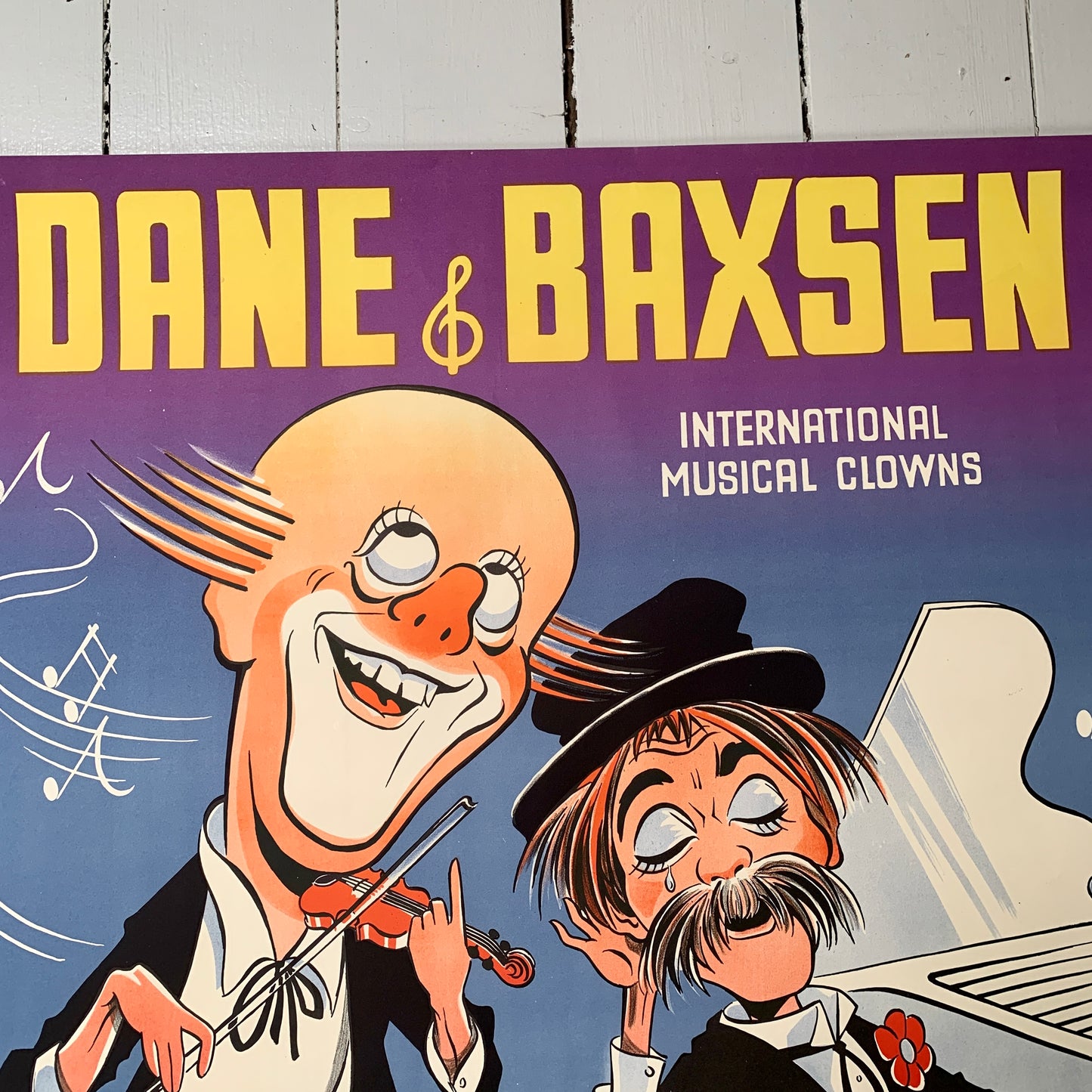 Original Dane &amp; Baxsen clown poster, from the 1960s.