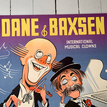 Original Dane &amp; Baxsen clown poster, from the 1960s.