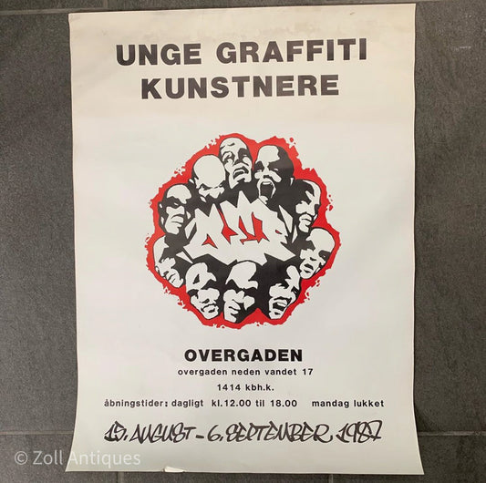 Original 1987 Graffiti galleri Ovengaden plakat
