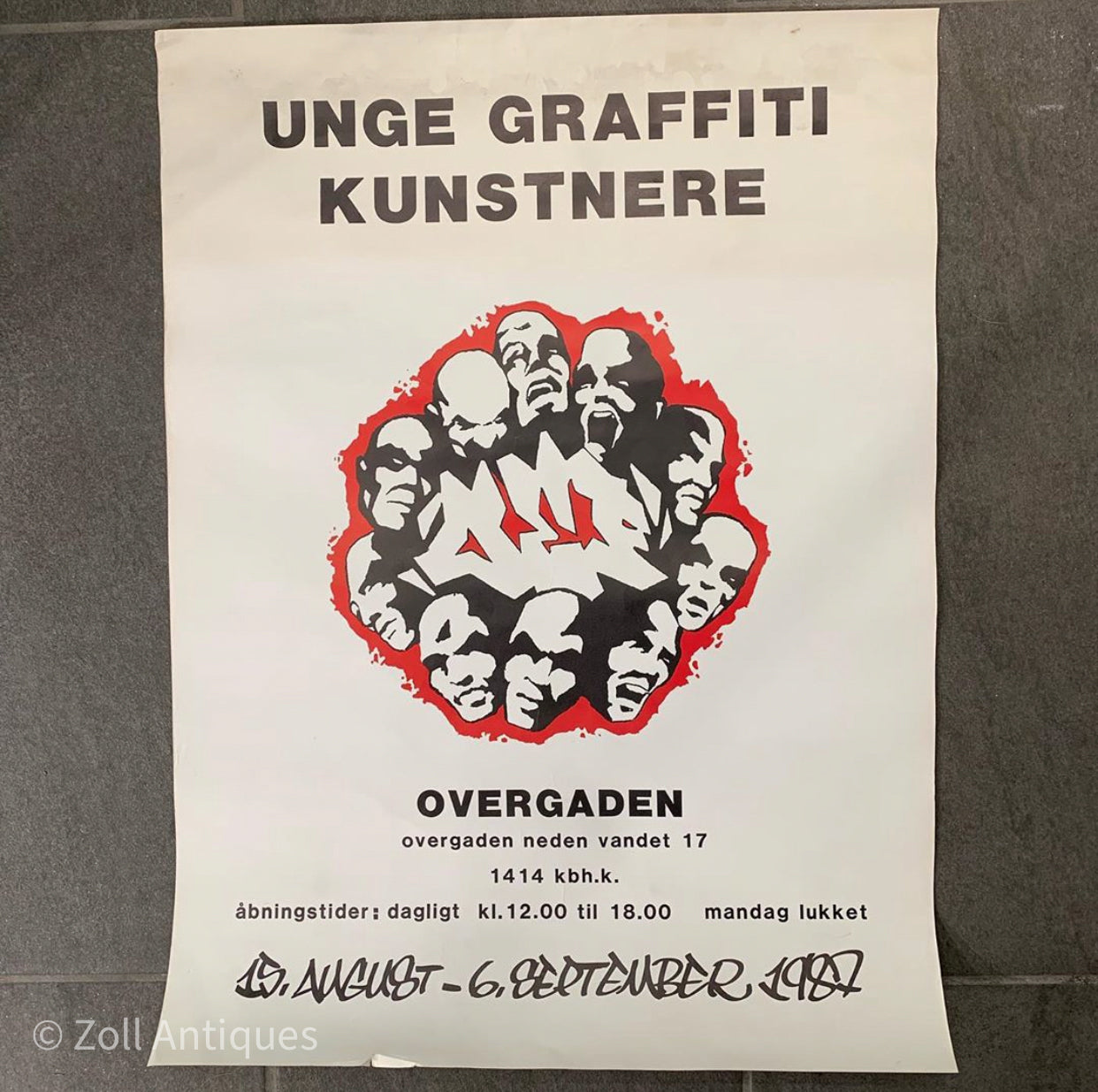 Original 1987 Graffiti galleri Ovengaden plakat