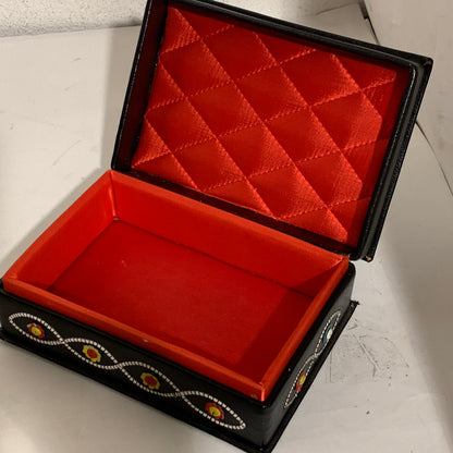 Vintage Yugoslavian leather jewelry box