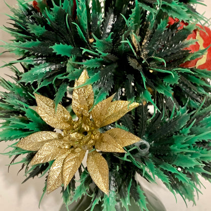 Gammelt julepynt, vintage plastik juletræ, midt 1900 tallet.