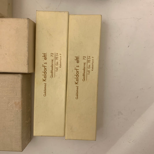 Samling vintage sølvbestik æsker