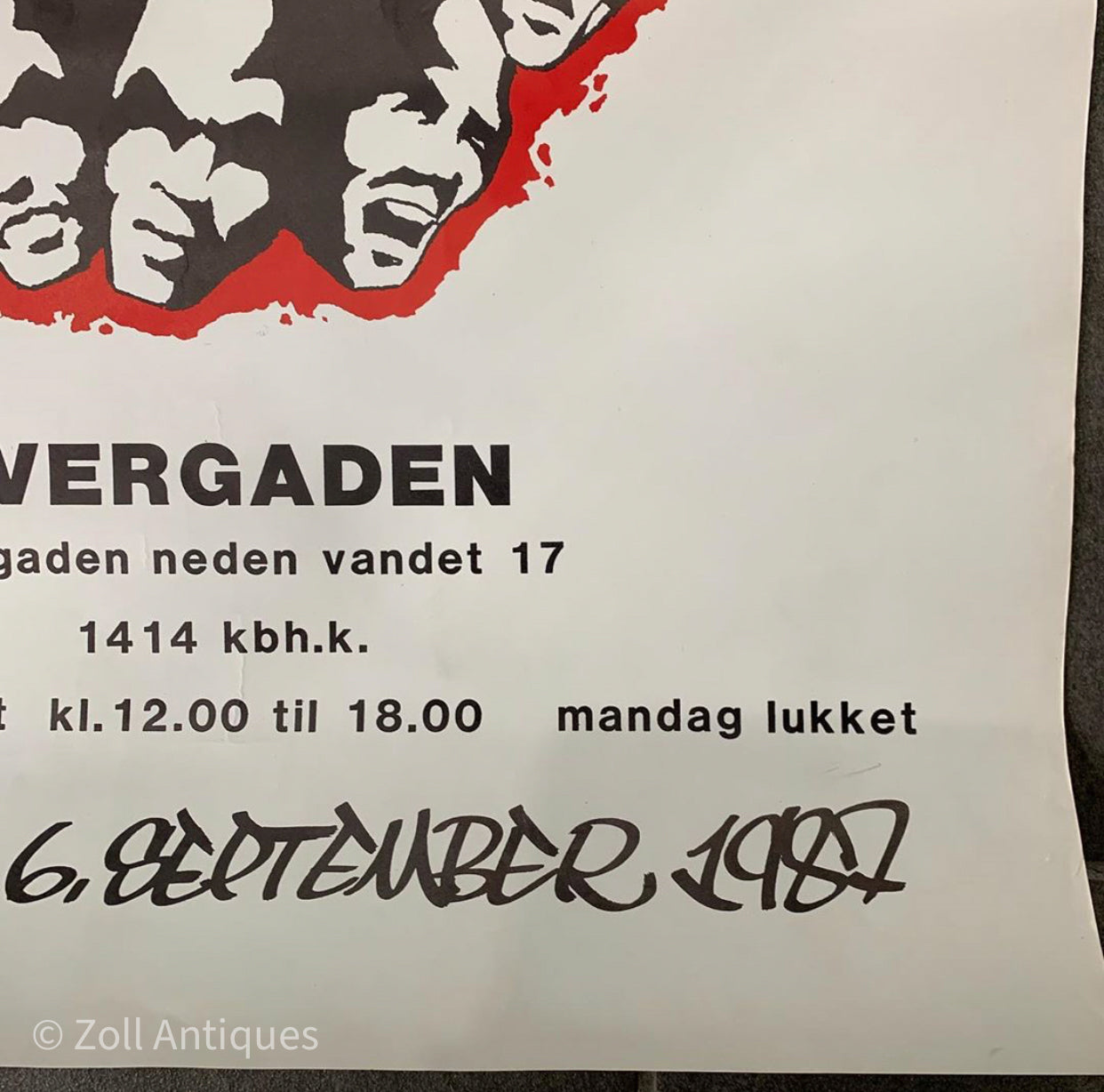 Original 1987 Graffiti galleri Ovengaden plakat