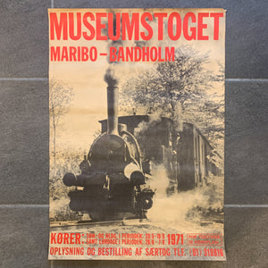 Vintage Tog plakat, af Museumstoget, fra 1971.