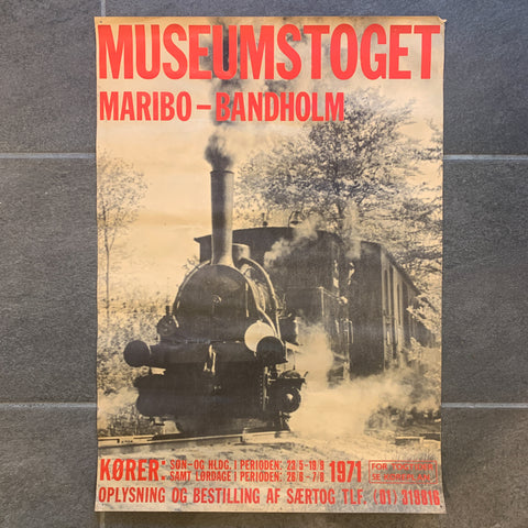 Vintage Tog plakat, af Museumstoget, fra 1971.