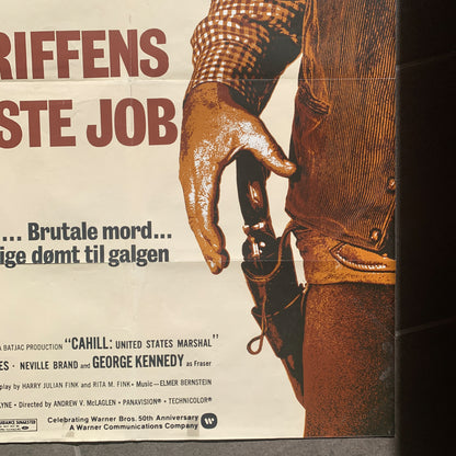 Original dansk Sheriffens værste job John Wayne film plakat fra 1973