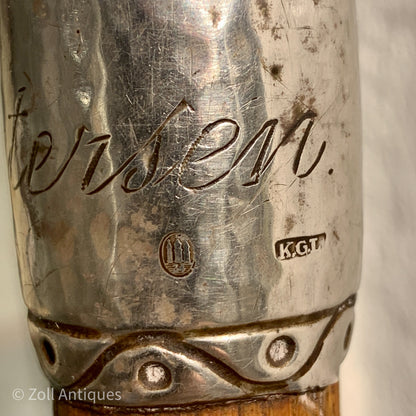 Kaj Georg Lendahi (1922 - 1967) antique silver &amp; manila cane
