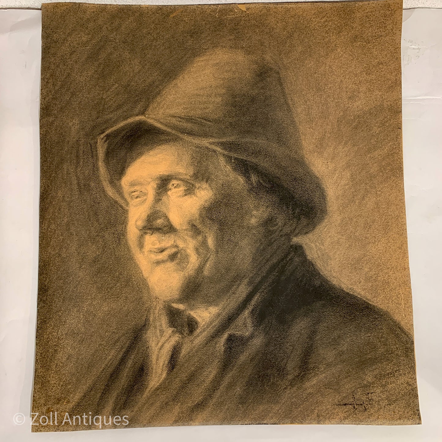 Henrik Schouboe (f.1876-1949) original portræt kultegning