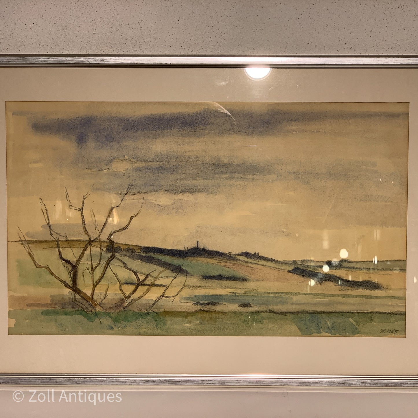 Johannes Bæch (f.1920-2002) akvarel fra 1965