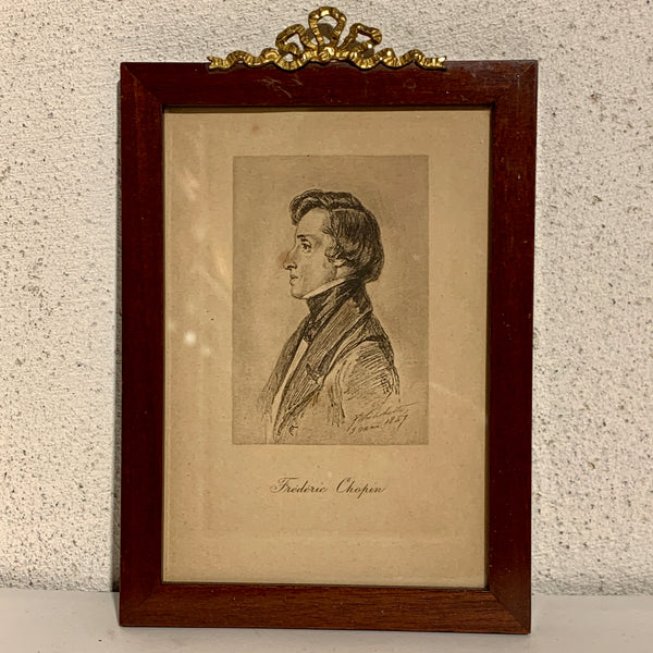 Franz Xaver Wintherhalter (f.1805-1873) Originalt kobberstik af Chopin, fra 1800 tallet.