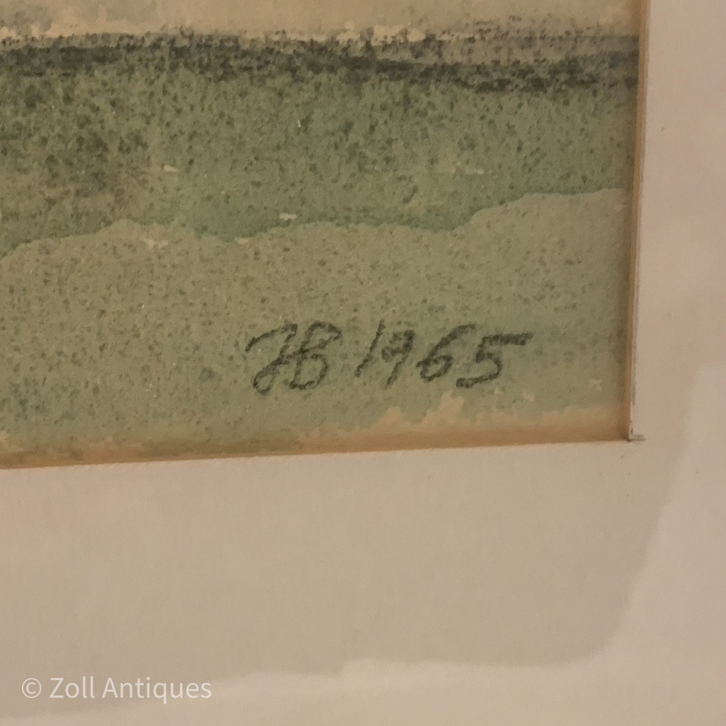 Johannes Bæch (f.1920-2002) akvarel fra 1965