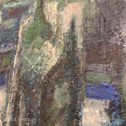 Villy Stenstrup Jensen (f.1919-1995) kubistisk oliemaleri på lærred.