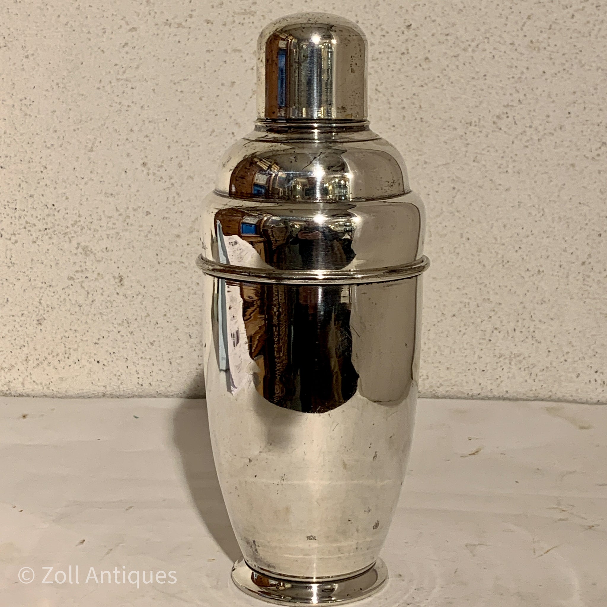 Art Deco cocktail shaker i sølvplet