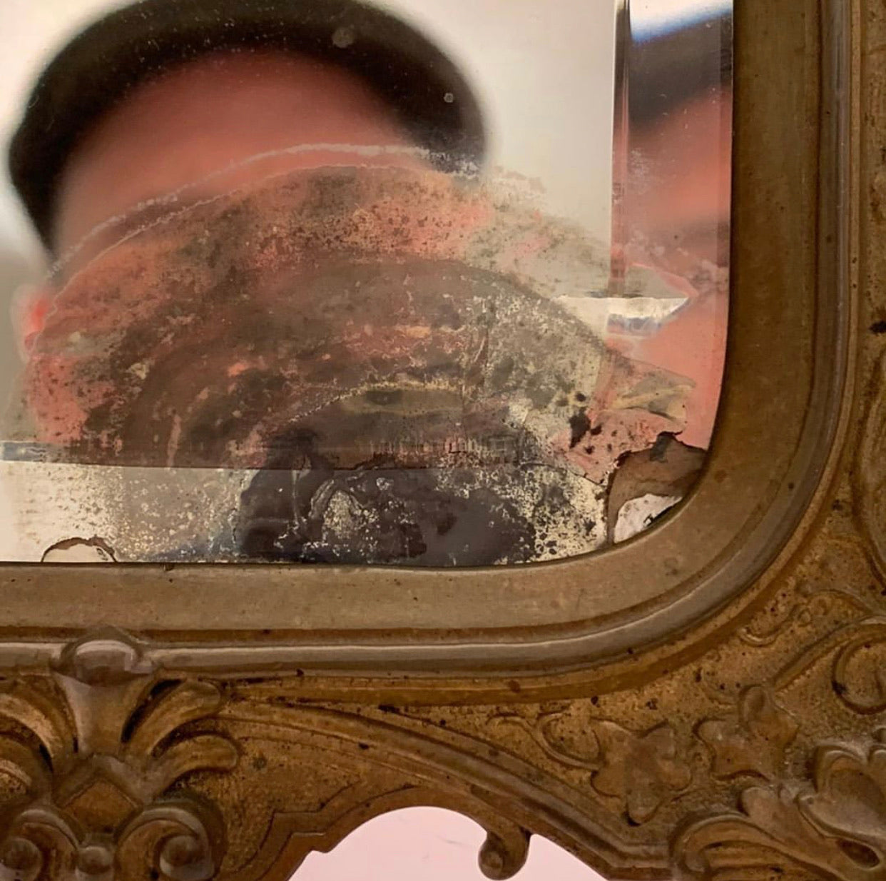 Antik Fransk Napoleon 3 Bordspejl