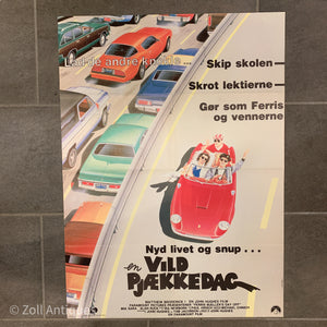Original dansk En vild pjækkedag film plakat, fra 1986.