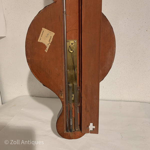 Antik irsk banjo maghoni barometer med thermometer, fra start 1800 tallet