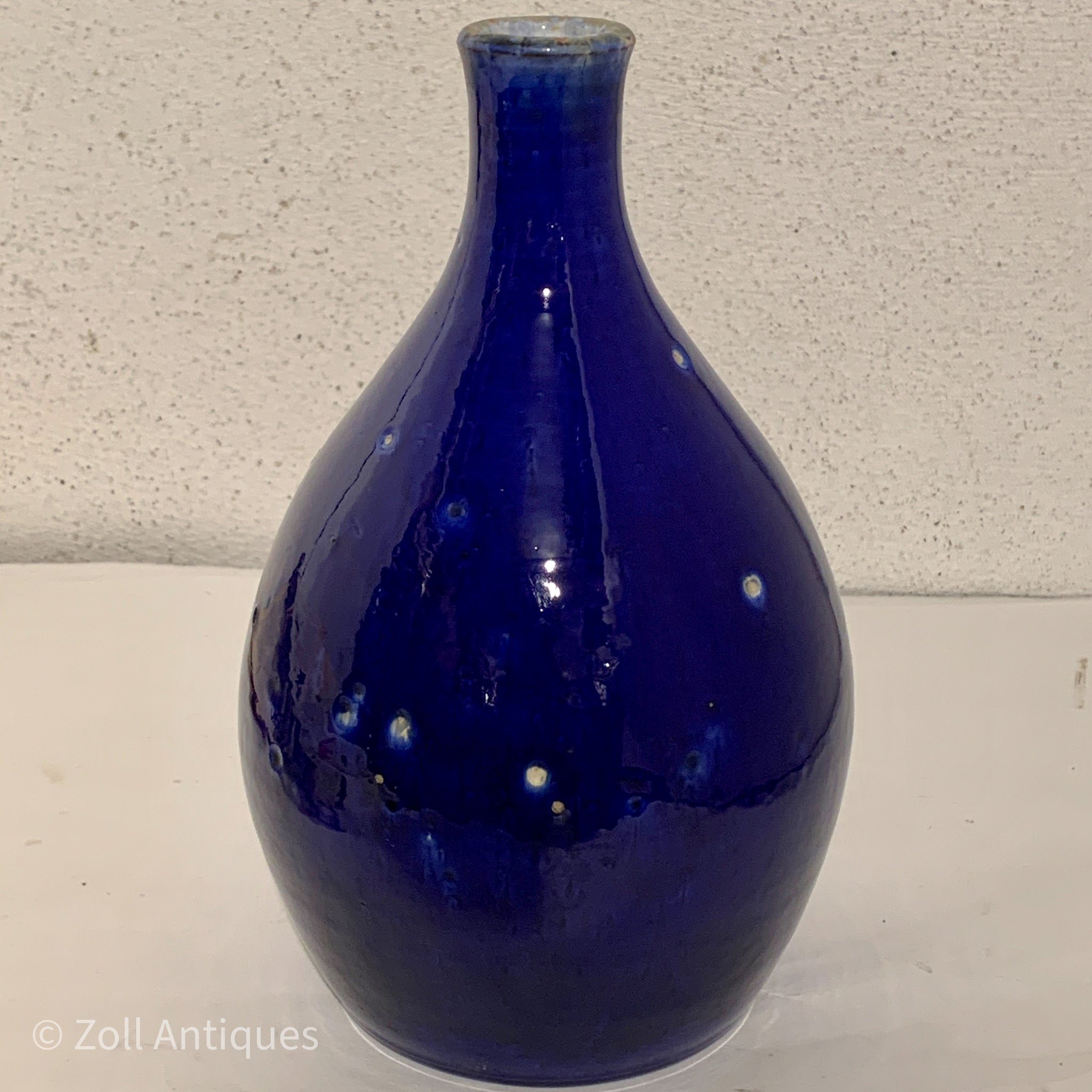 Fransk Menton blå fajance vase