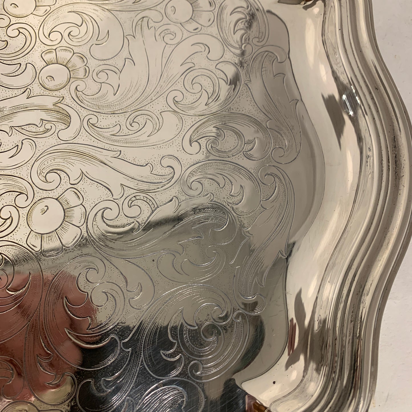 Vintage silver plated serving tray