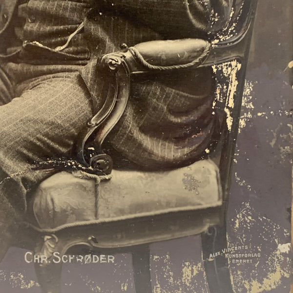 Antik fotografi af stumfilms skuespiller Chr. Schrøder