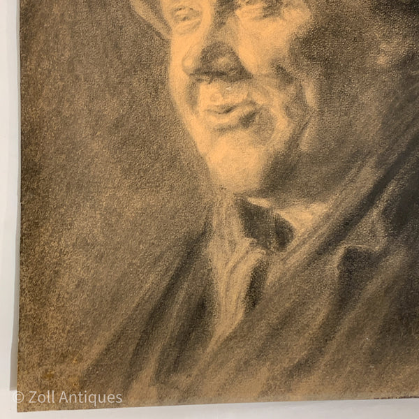 Henrik Schouboe (f.1876-1949) original portræt kultegning.