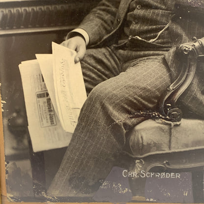 Antik fotografi af stumfilms skuespiller Chr. Schrøder