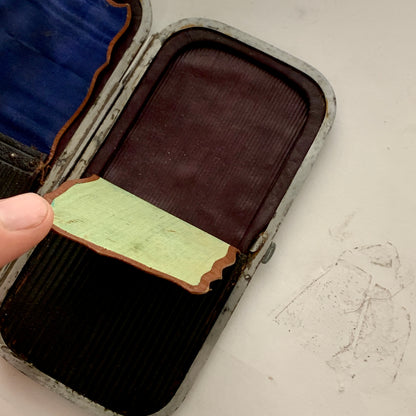 French Napoleon III Piqué gold &amp; silver inlaid tortoiseshell cigar case