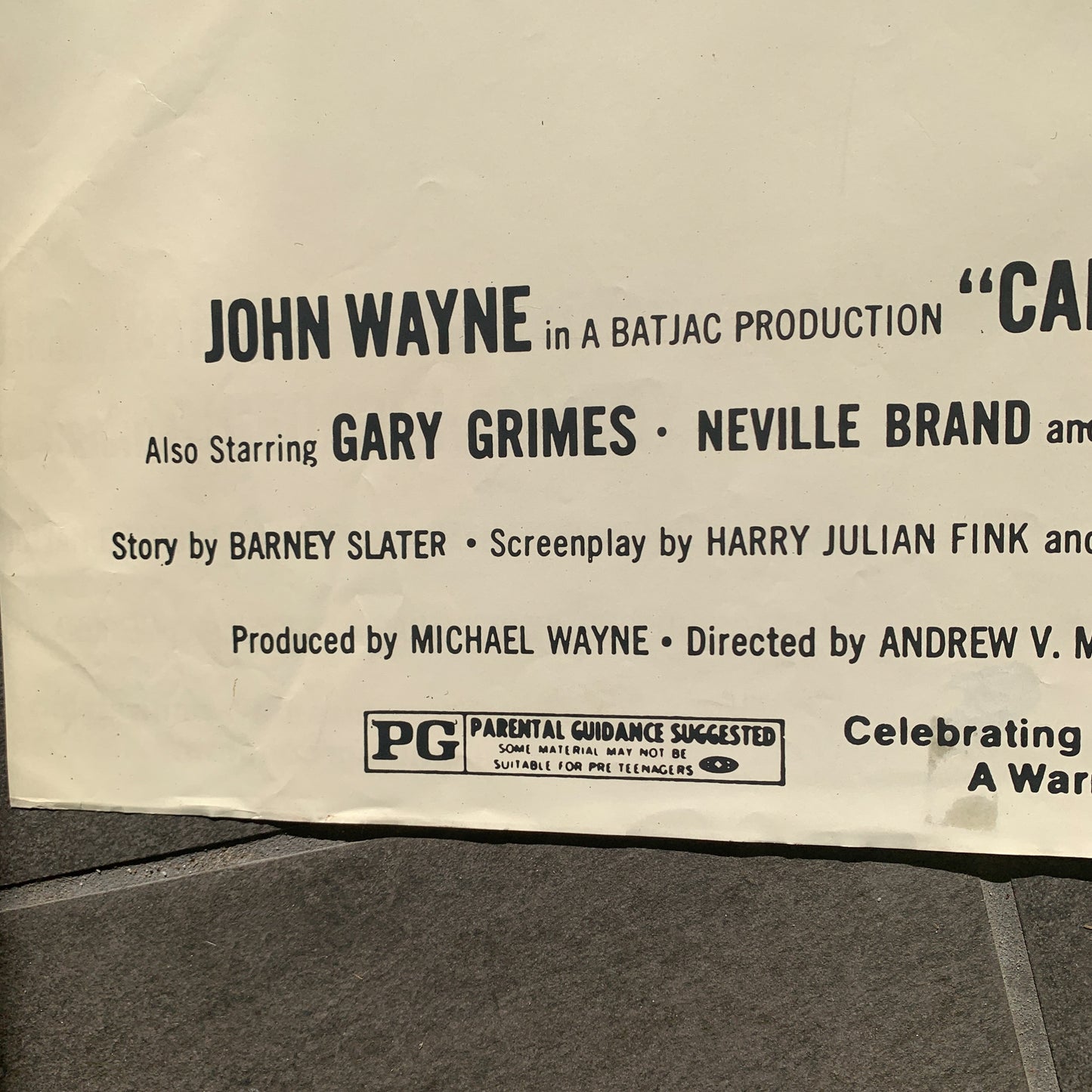 Original dansk Sheriffens værste job John Wayne film plakat fra 1973