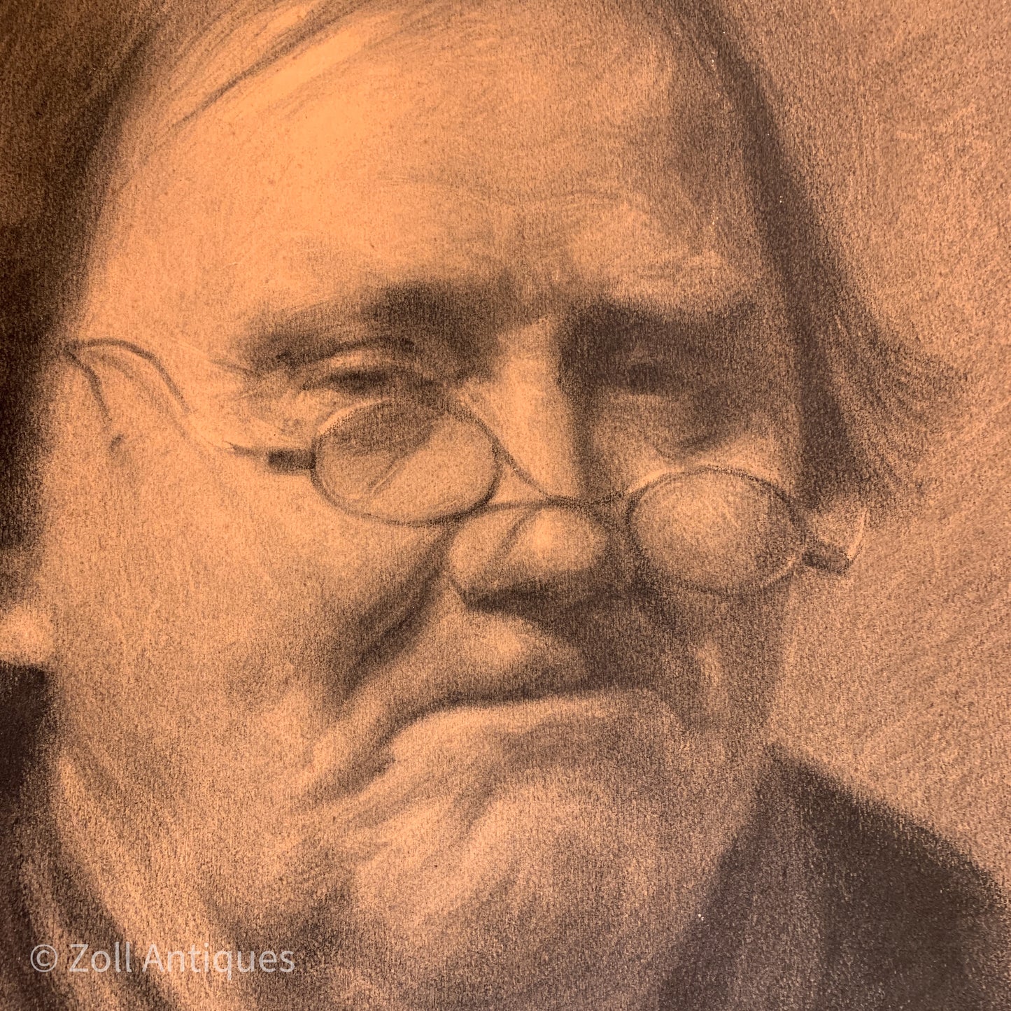 Henrik Schouboe (f.1876-1949) original portræt kultegning