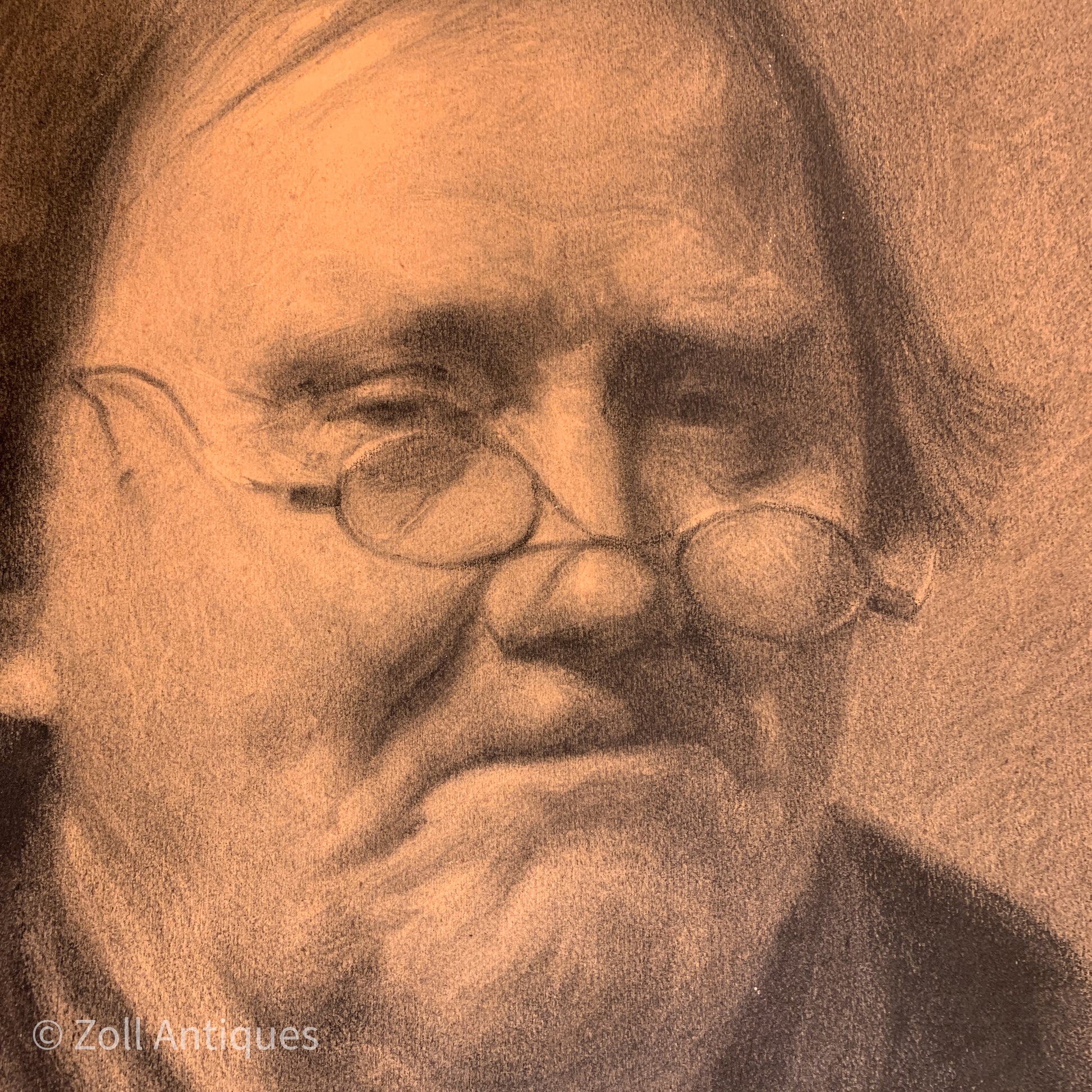 Henrik Schouboe (f.1876-1949) original portræt kultegning