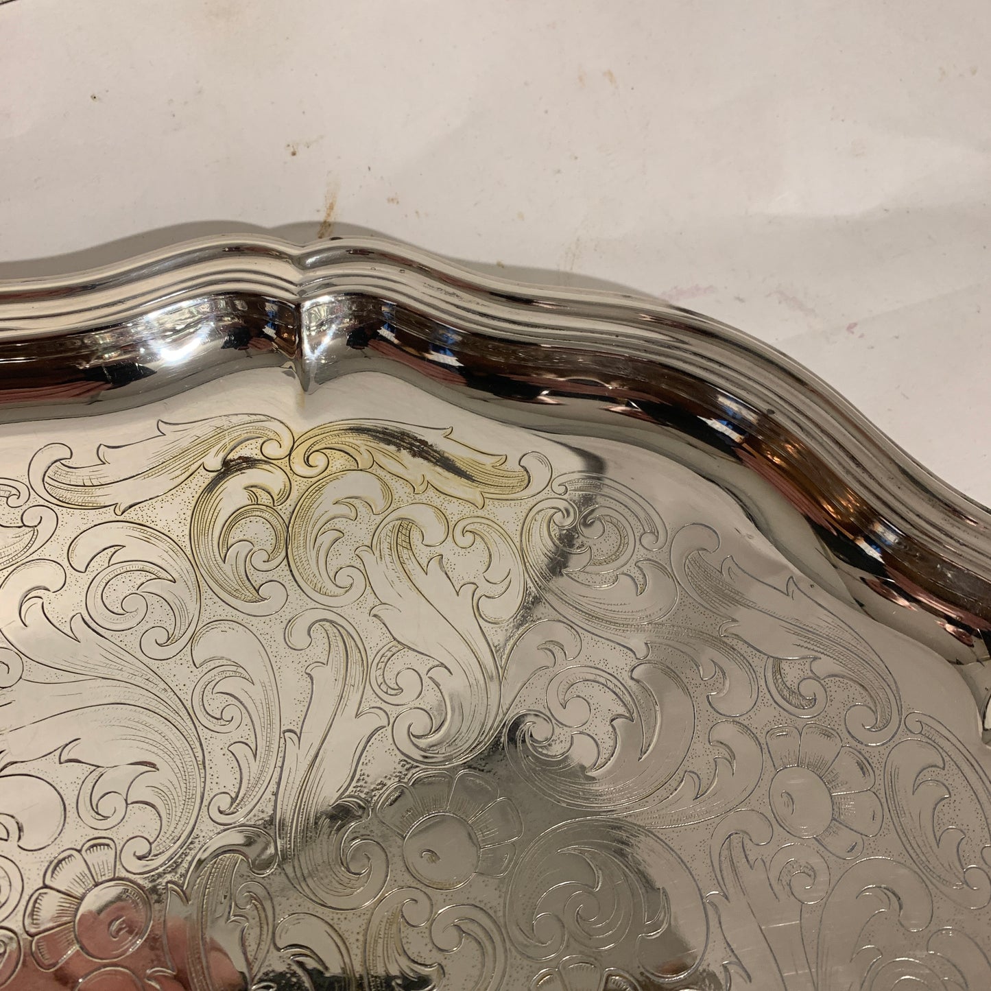 Vintage silver plated serving tray