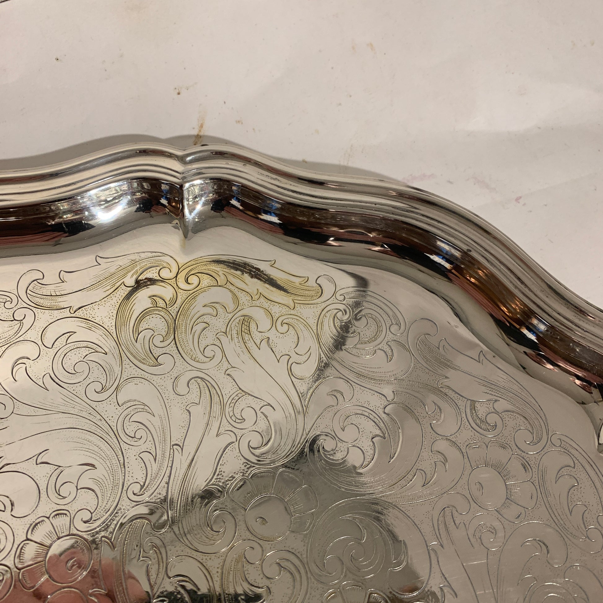 Vintage silver plated serving tray