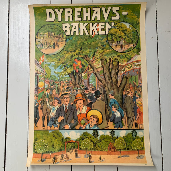 Original Dyrehavsbakken plakat, fra 1930érne.