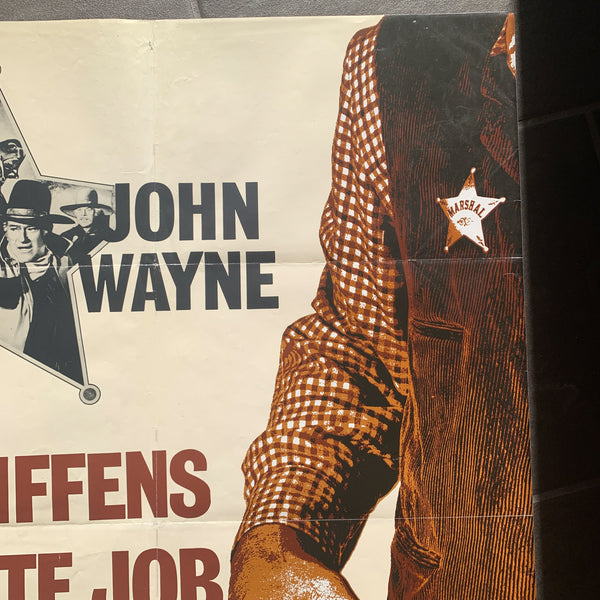 Original dansk Sheriffens værste job John Wayne film plakat fra 1973